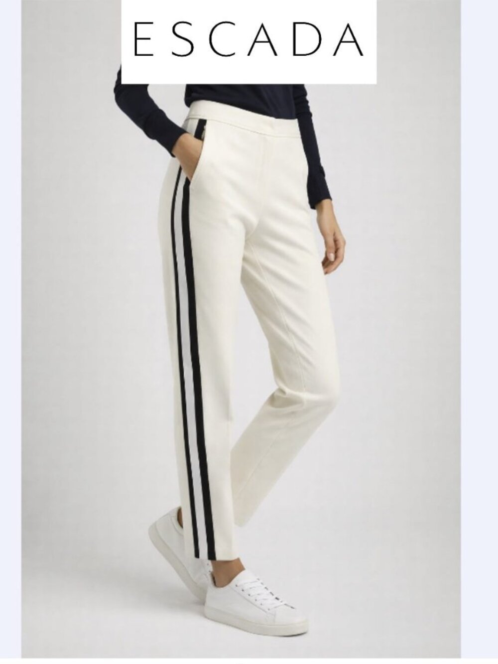 ESCADA WHITE/BLUE STRIP PANTS! NWT 🆕🆕🆕